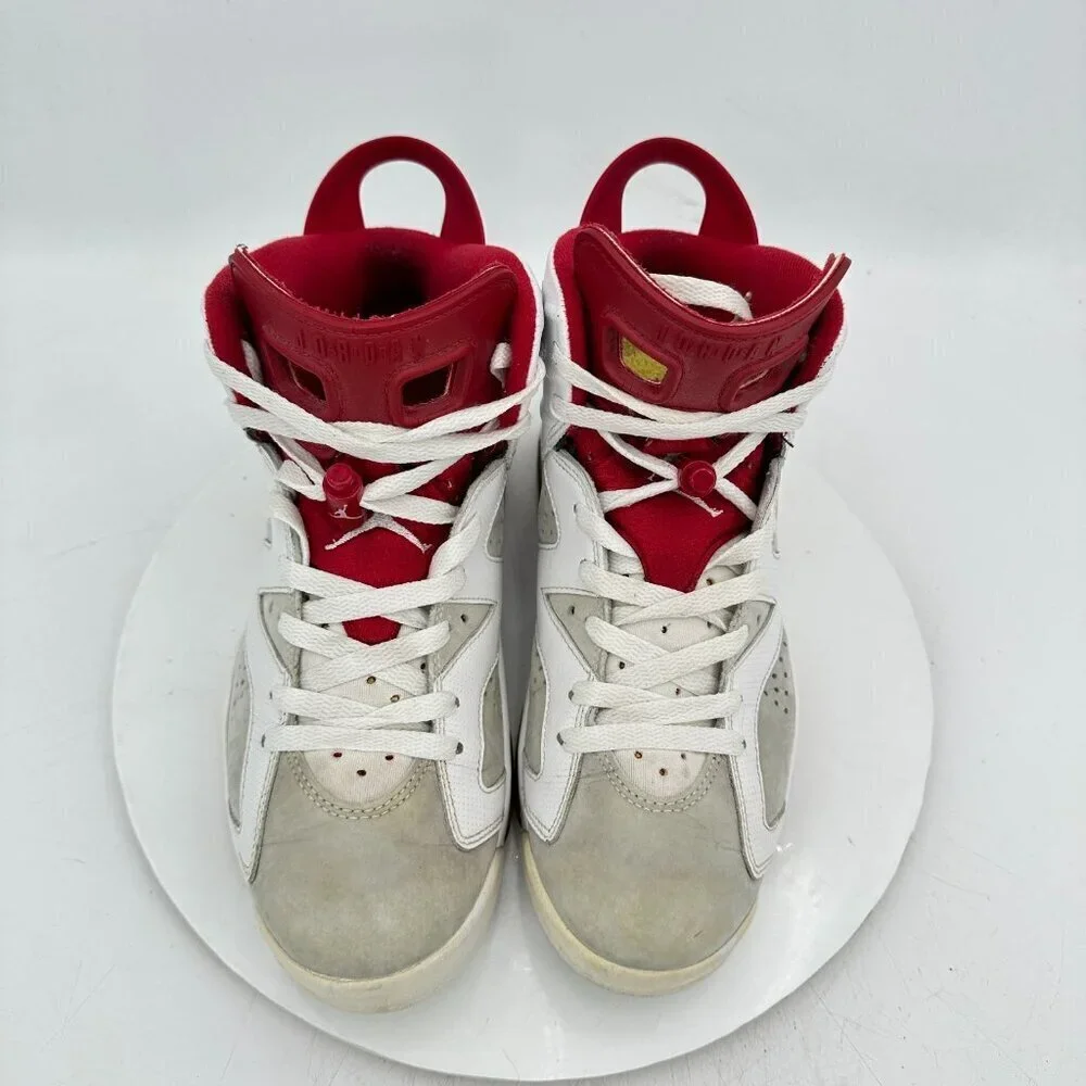 Nike Air Jordan 6 Retro Men Size 8.5 384664-113 White Gym Red Grey Shoes