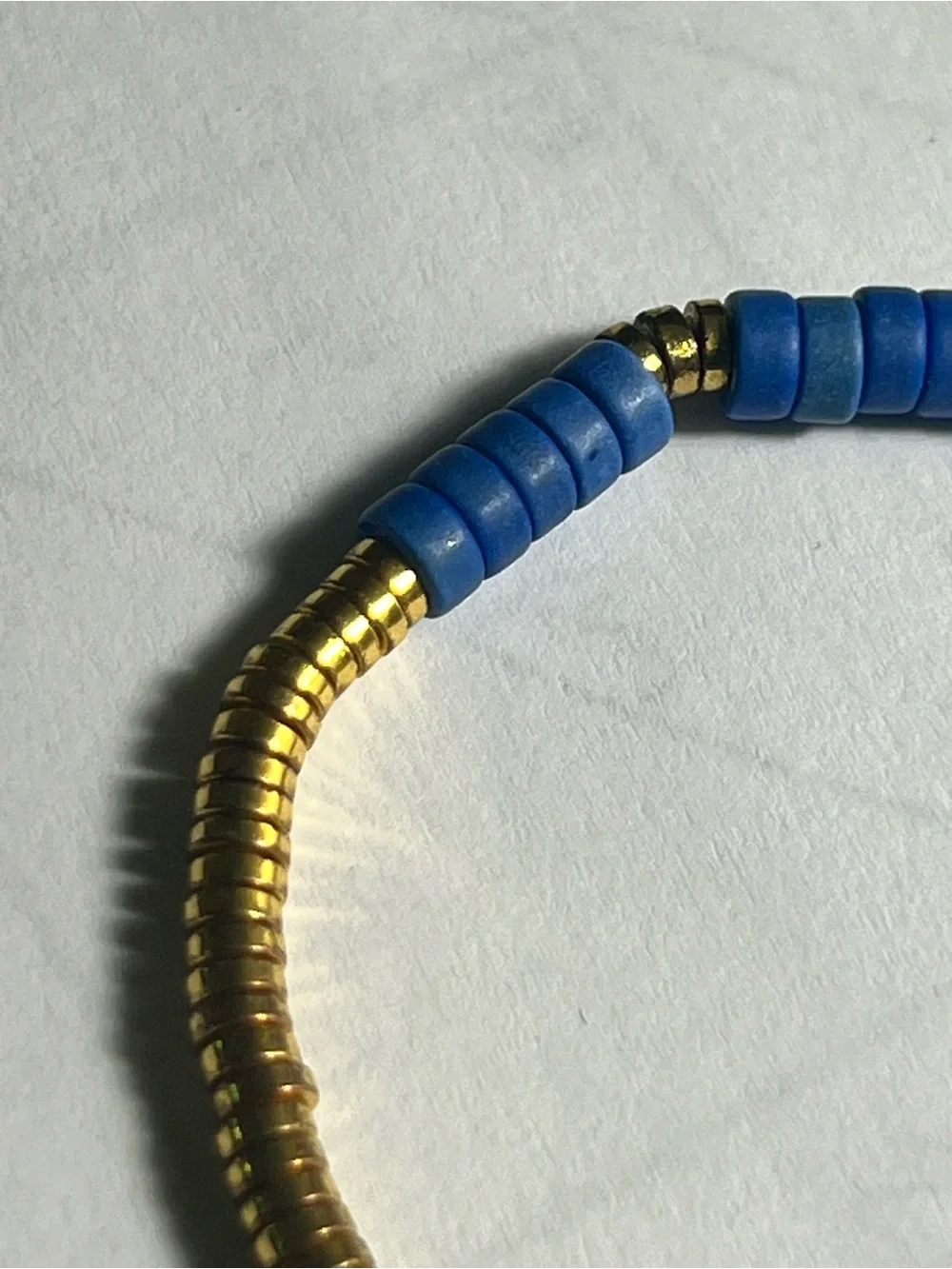Pura Vida Blue and Gold Beaded Stretch Bracelet