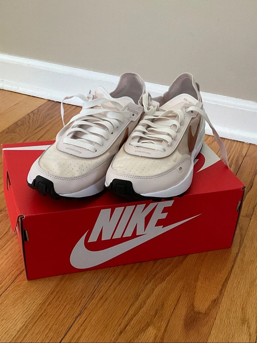 Nike Women’s Pink, Cream, and Brown Retro Low-Top Sneakers