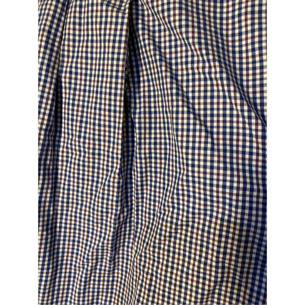 Polo by Ralph Lauren, men’s blue and burgundy gingham pleated golf shorts 38
