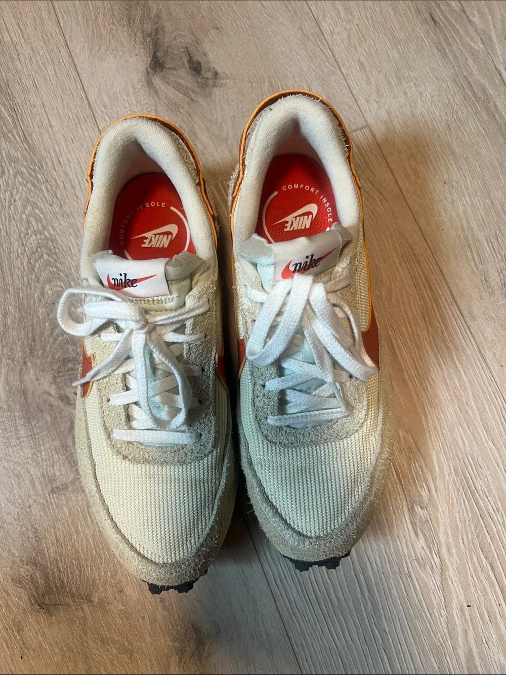 Nike Cream & Orange Vintage-Style Runners