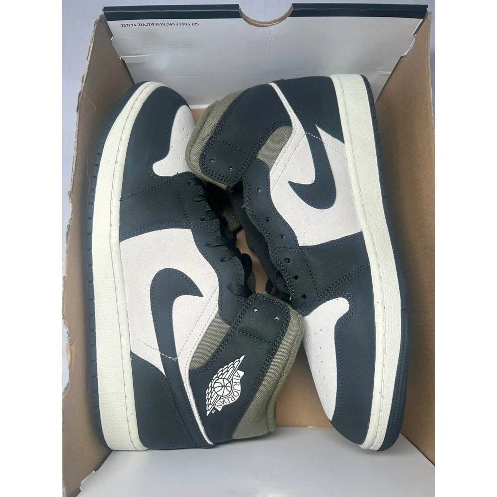 Nike Air Jordan 1 Mid Off Noir Medium Olive Size 11.5 HV4091 102 New/No Lid