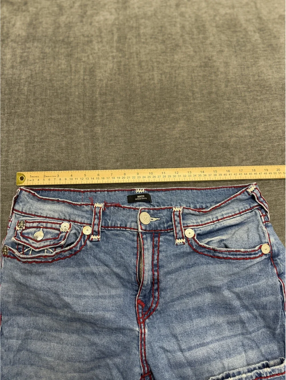 True Religion Rocco Relaxed Skinny Jeans Size 36 Light Blue Denim