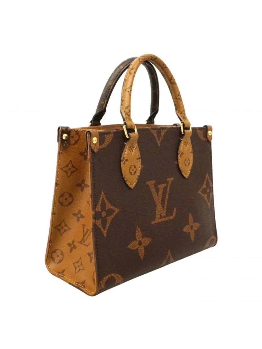 Louis Vuitton Handbag Monogram Giant Reverse On The Go PM Brown 2-Way