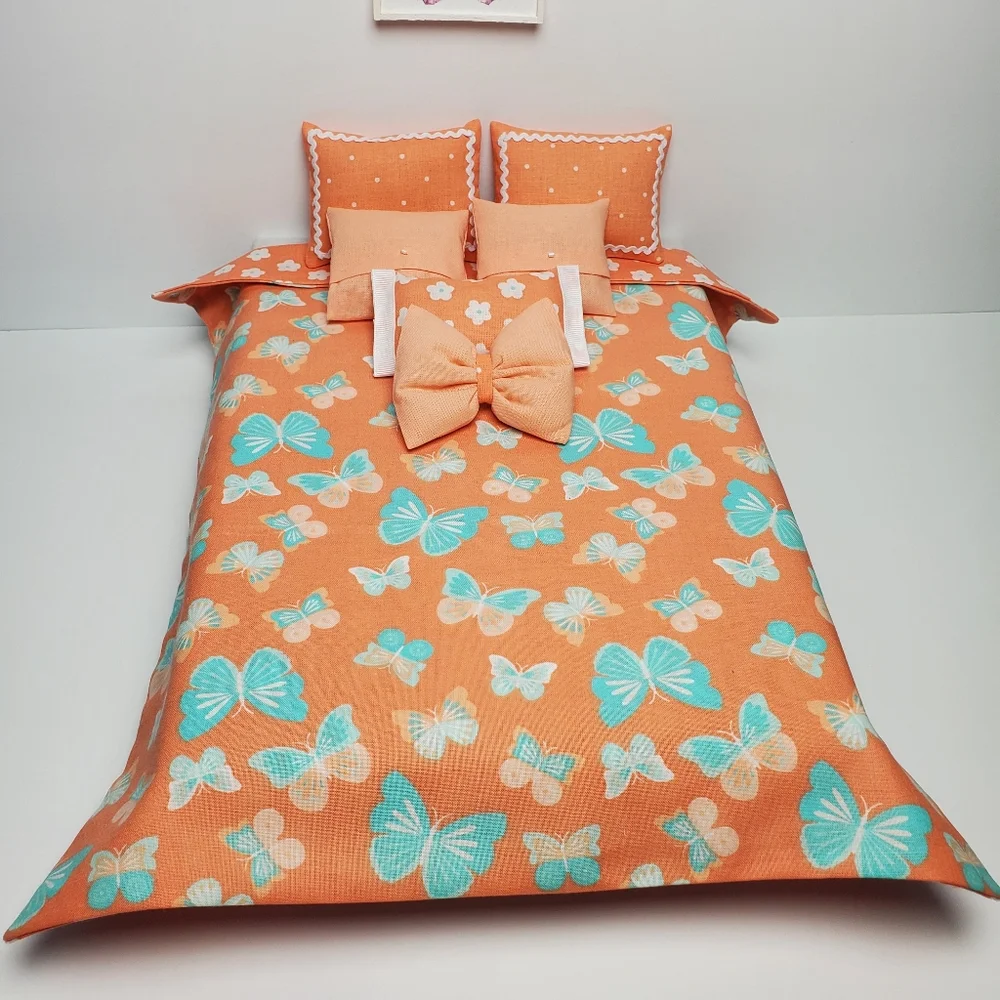 Barbie Floral Peach Bedding Set 1:6 Scale