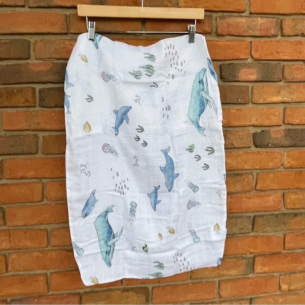 NWOT Little‎ Unicorn Whales Muslin Pillowcase