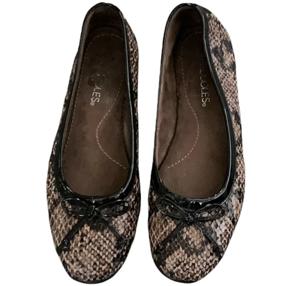 Aerosoles Homebet Snakeskin‎ Ballet Flats Sz 6-1/2 #210i
