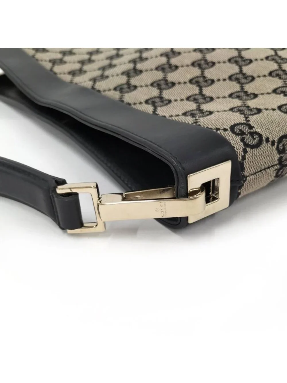 Gucci GG Canvas Shoulder Bag Leather Black