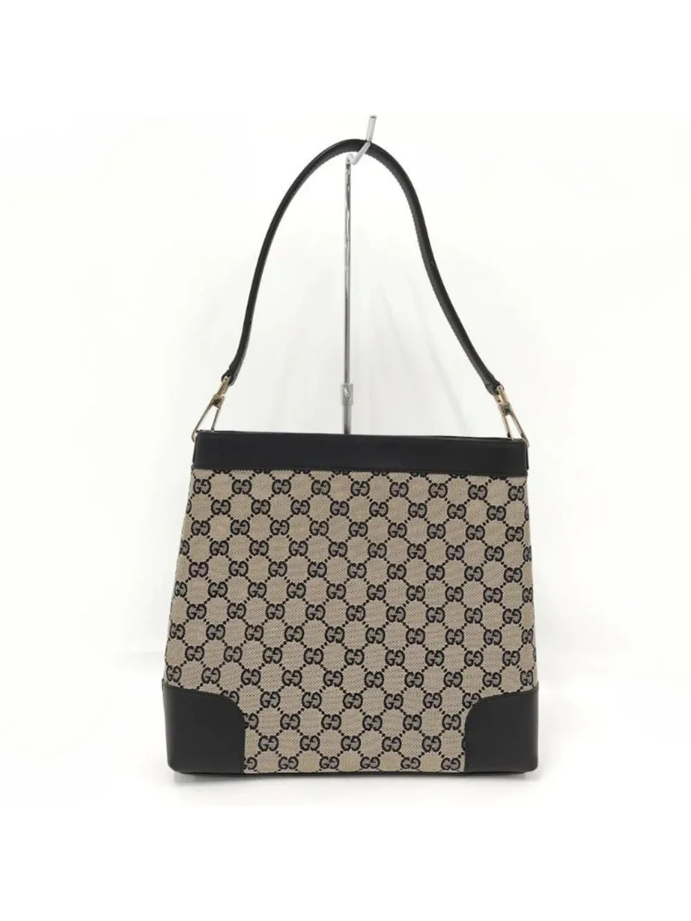 Gucci GG Canvas Shoulder Bag Leather Black