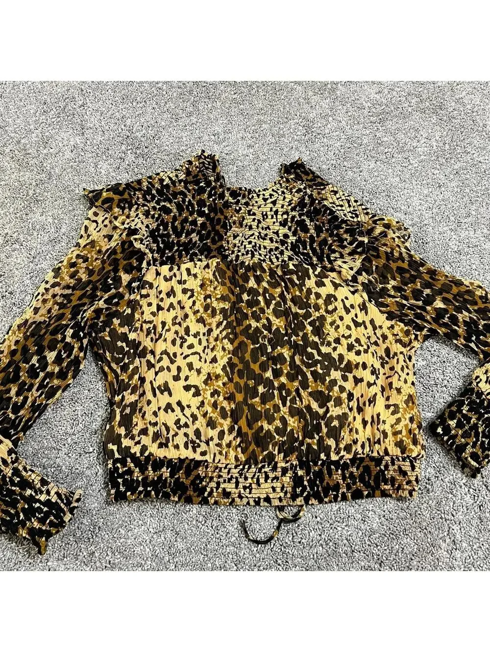Free People Women's Leopard Print Blouse size XS