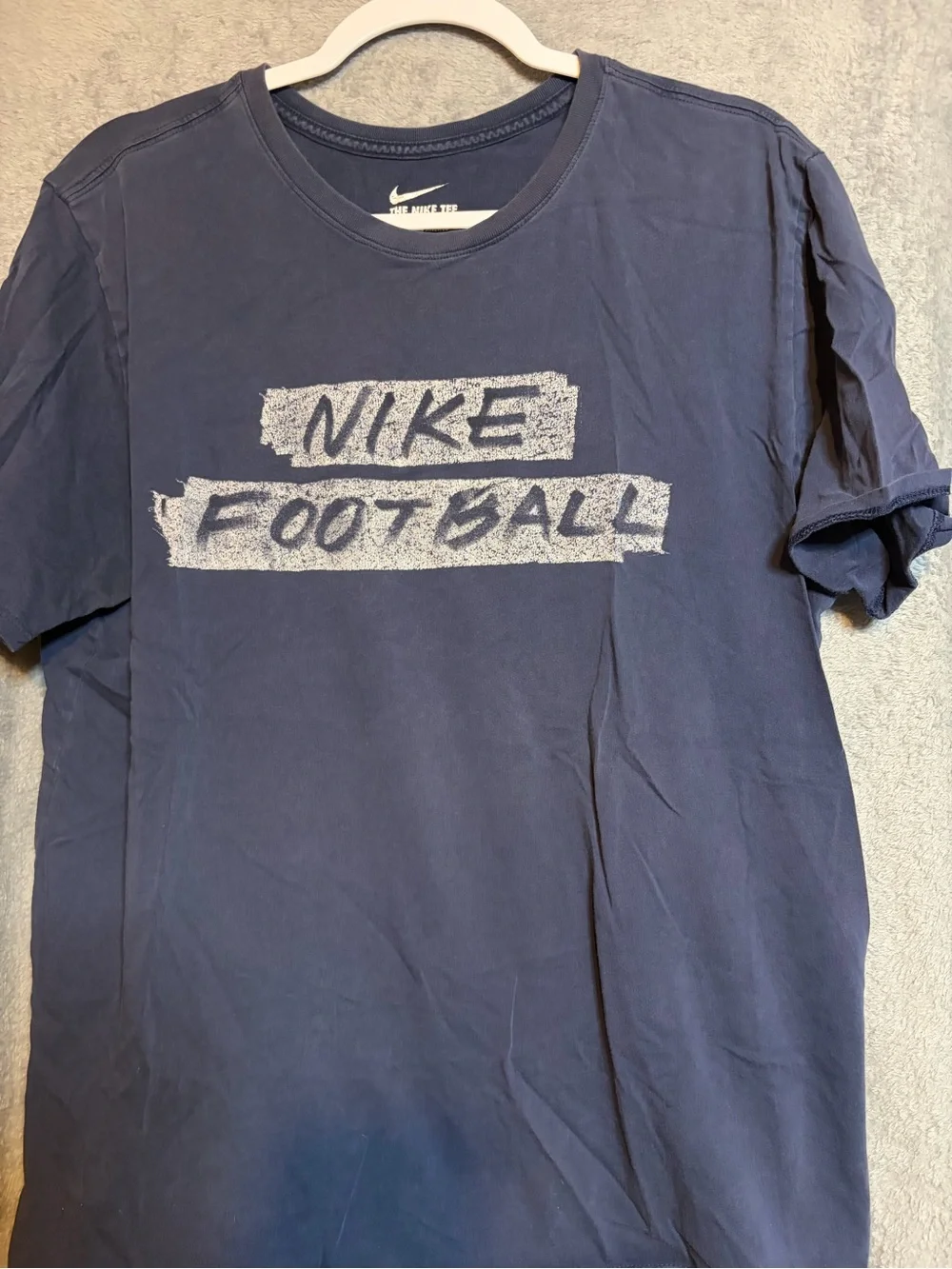 Nike Men’s Navy Graphic 'Nike Football' Short Sleeve Tee
