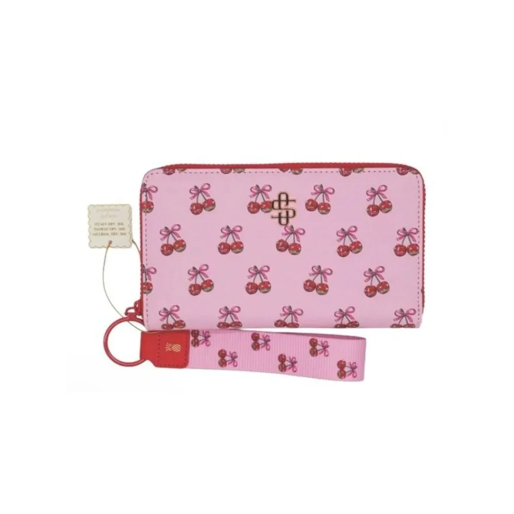 Simply Southern Wristlet Large Zip Phone Wallet Cherry Wild Cherries NWT