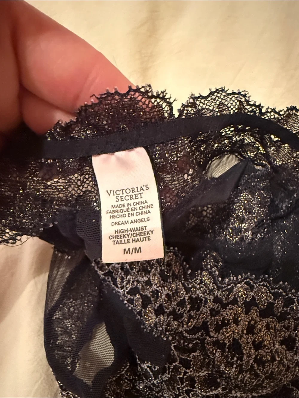 Victoria's Secret Black Lace High-Waist Panty