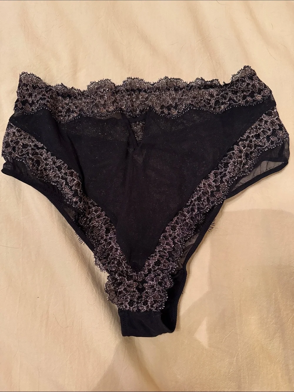 Victoria's Secret Black Lace High-Waist Panty