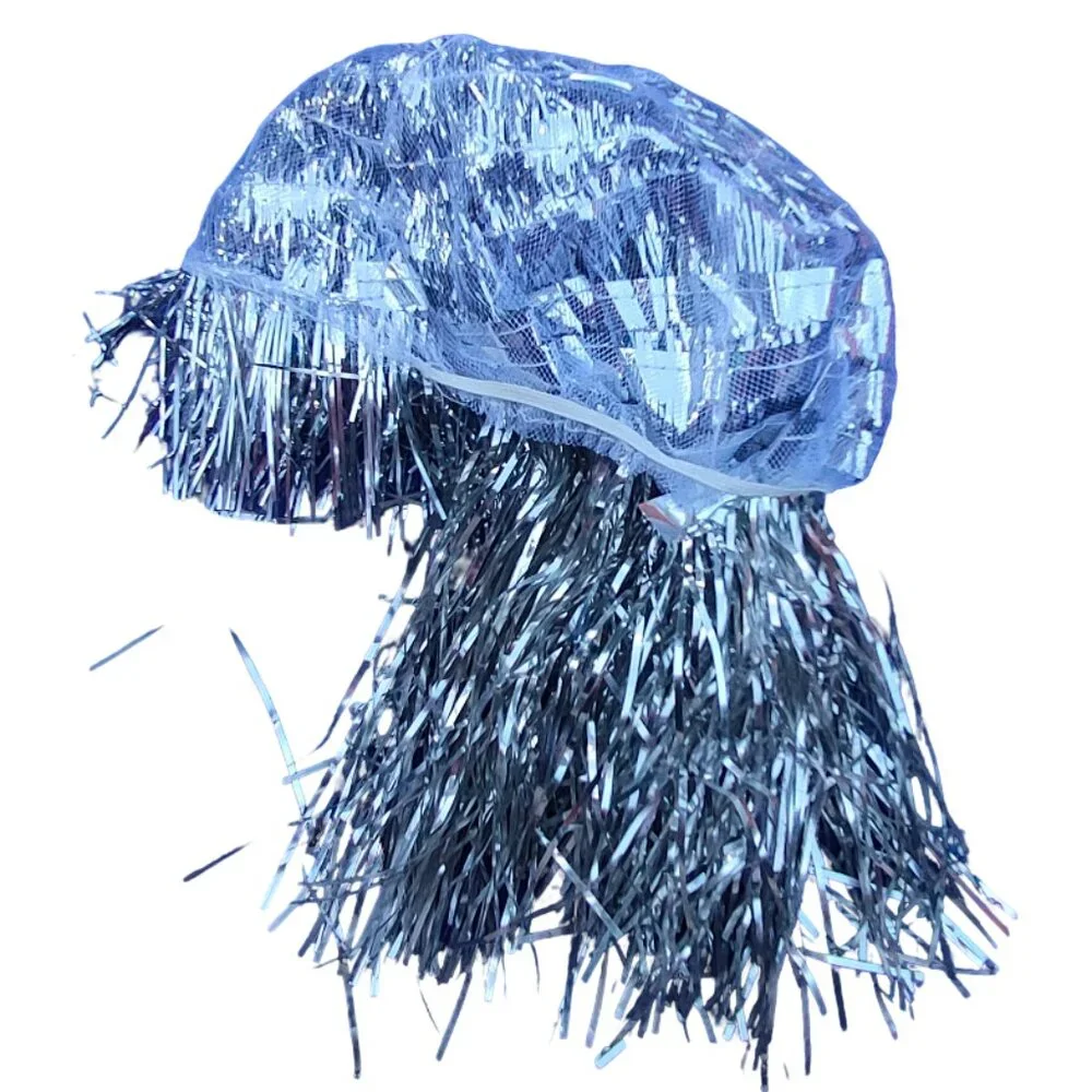 Silver/White Short Tinsel Wig Short (Halloween Costume/Cosplay)