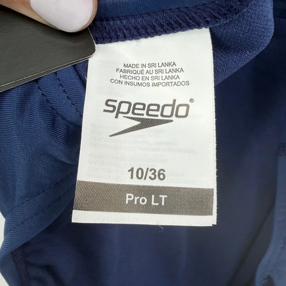 Speedo Swimsuit Women 10/36 Team Navy Pro LT One Piece Racerback