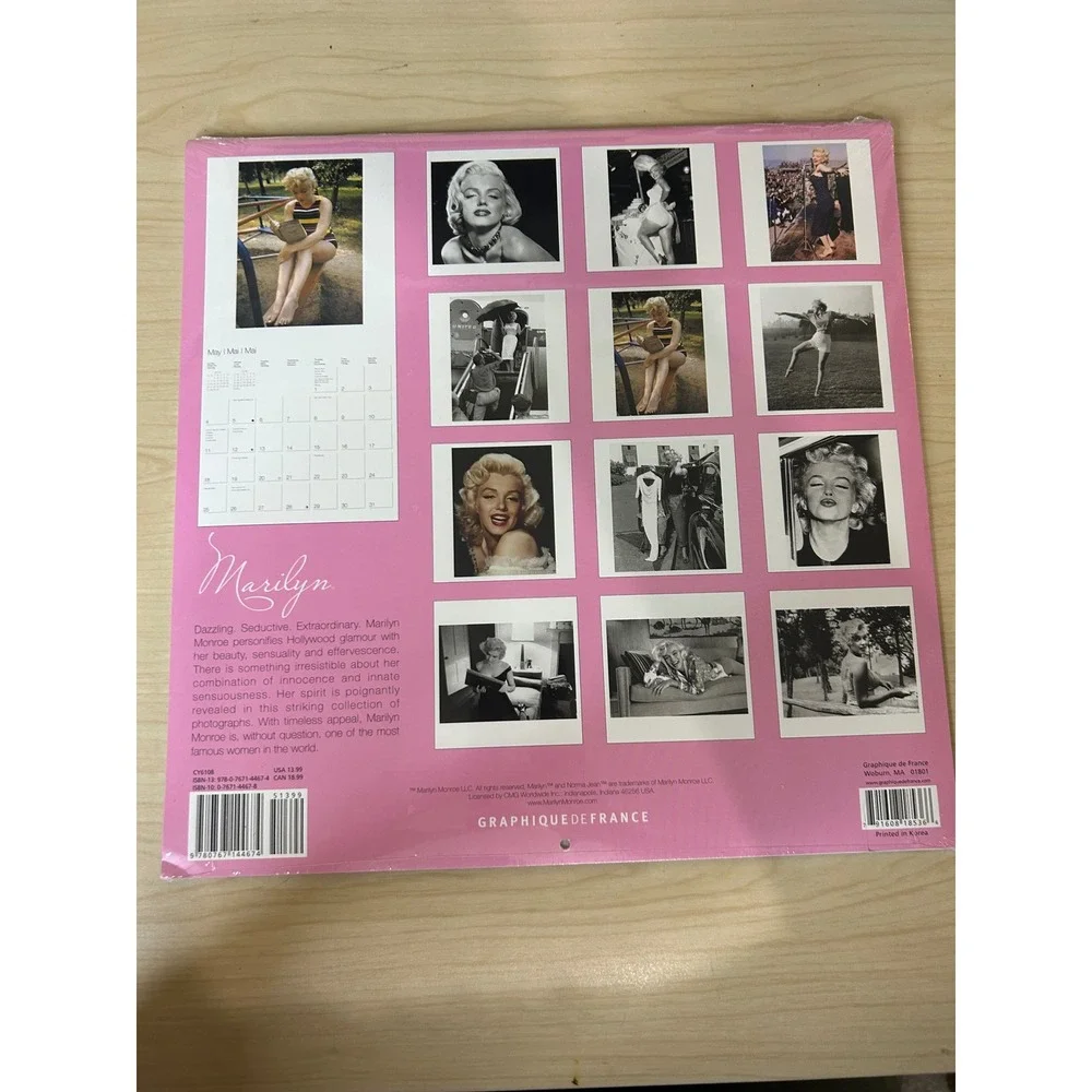 Marilyn Monroe 2008 Wall Calendar Graphique de France Sealed Vintage Glamour‎