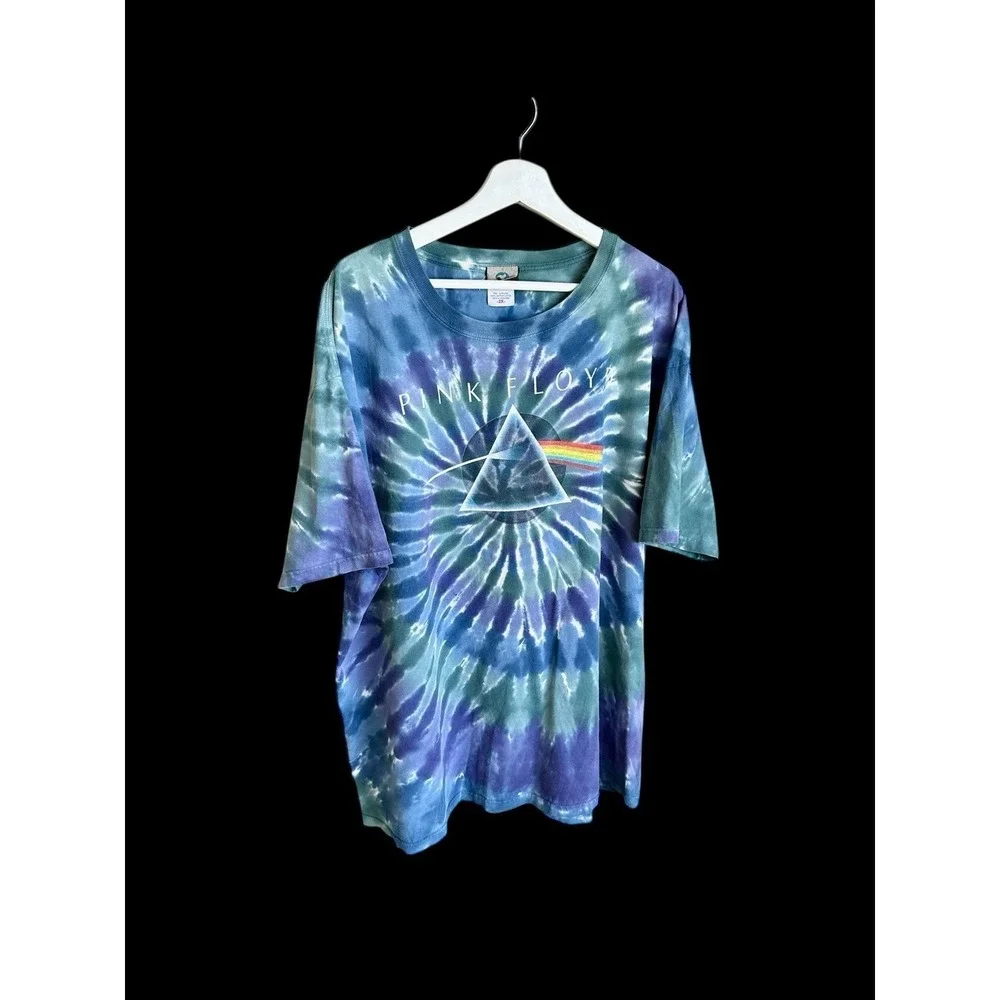 Liquid Blue Pink Floyd Tie Dye Shirt Mens XXL Dark Side Of The‎ Moon Green