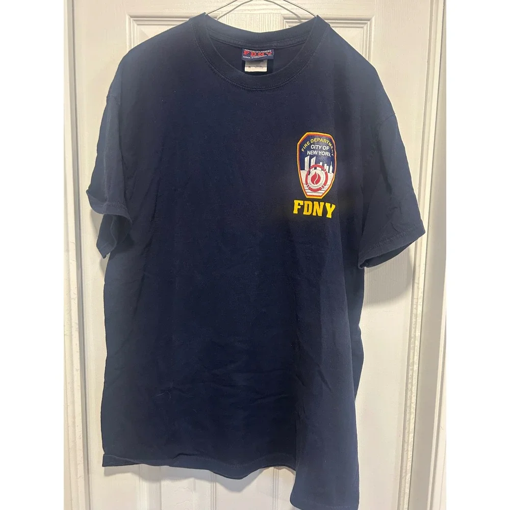 FDNY T-Shirt Mens‎ XL Navy Blue Fire Department City of New York Cotton