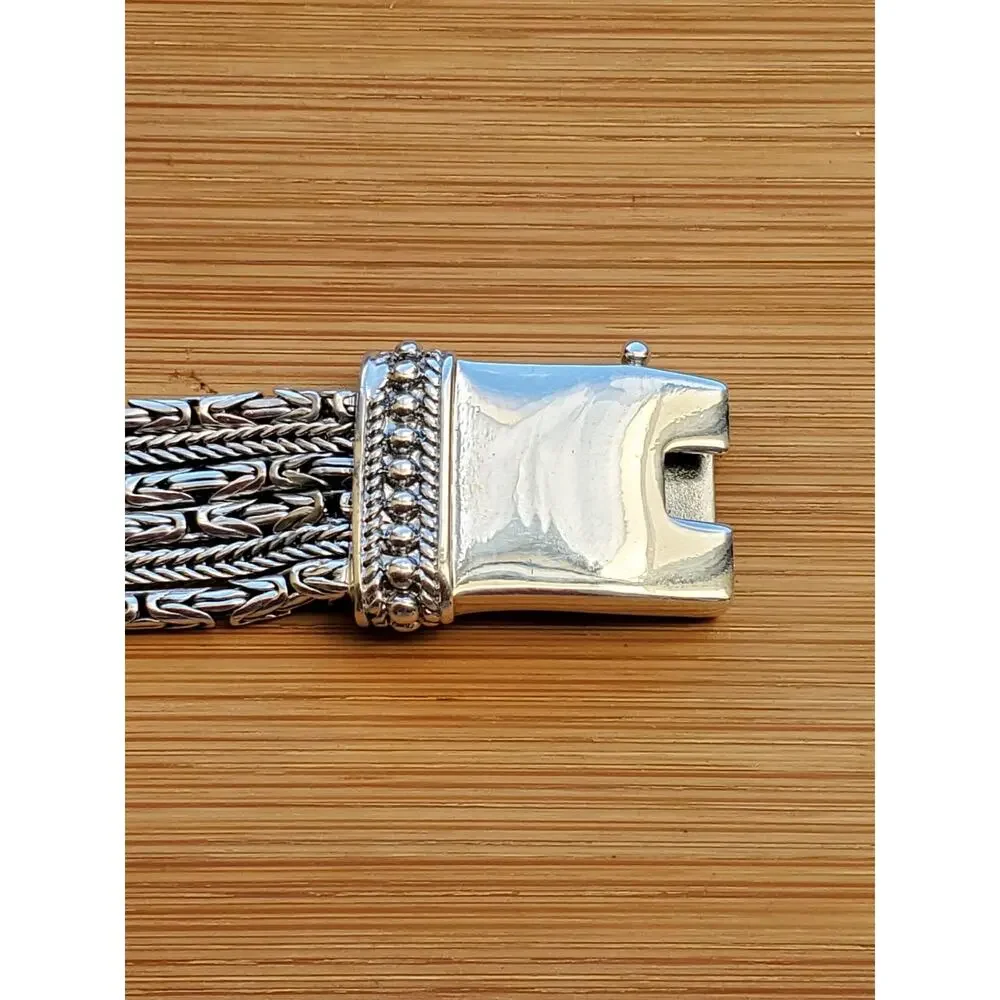 Silpada Multistrand Byzantine Wheat Chain Bracelet 925 Sterling Silver 7.5