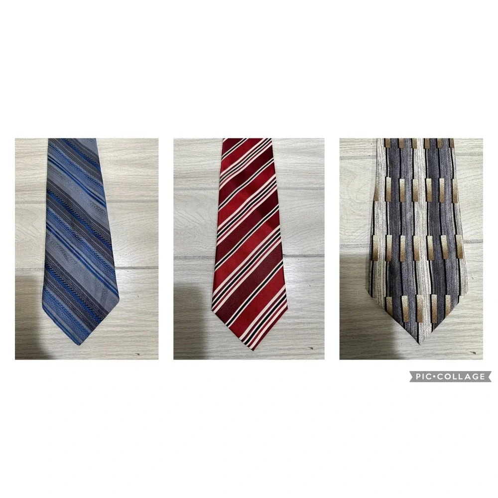Neck Tie Custom Bundle (Set of 3) Various Patterns, Materials & Lengths - Set‎ H