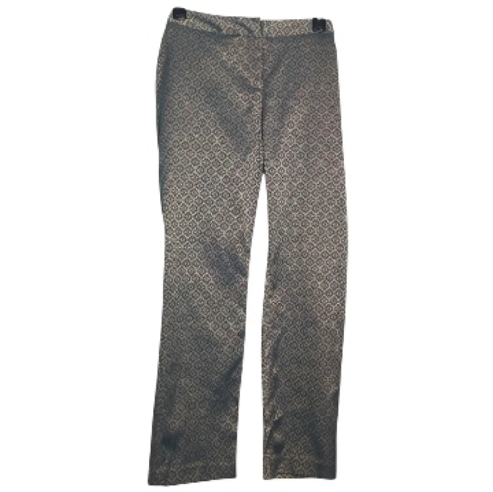 Worthington Size 10 Iridescent Jacquard Geometric Medallion Straight Leg Pants