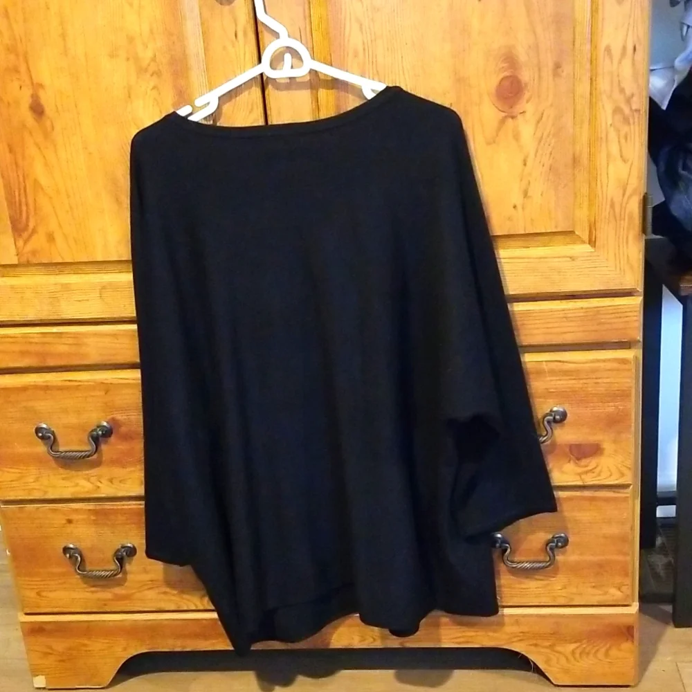 Elegant Plus Size Madison Black Sequined Bling Sweater 3X
