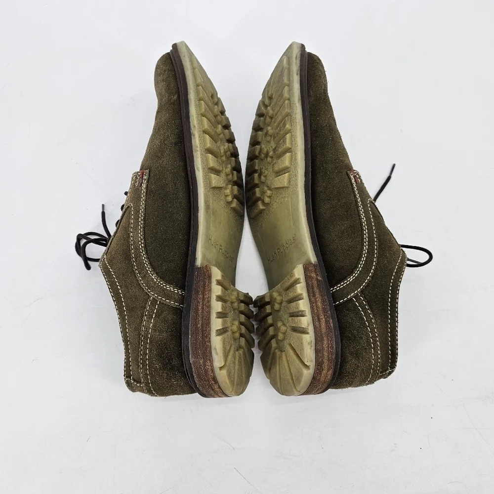 Hush Puppies Olive Green Rohan Rigby Men's Leather Oxford Derbys Size US 9