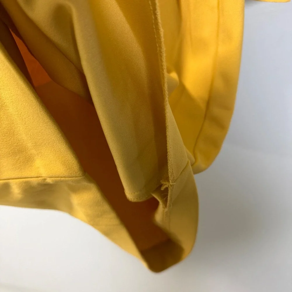 Calvin Klein Womens‎ Mustard Yellow Ruffle Bell Sleeve Sheath Dress Size 10