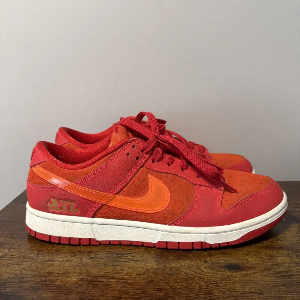 Nike Dunk Low ATL University Red/Bright Crimson Suede Low Top FD0724-657, Sz 9.5