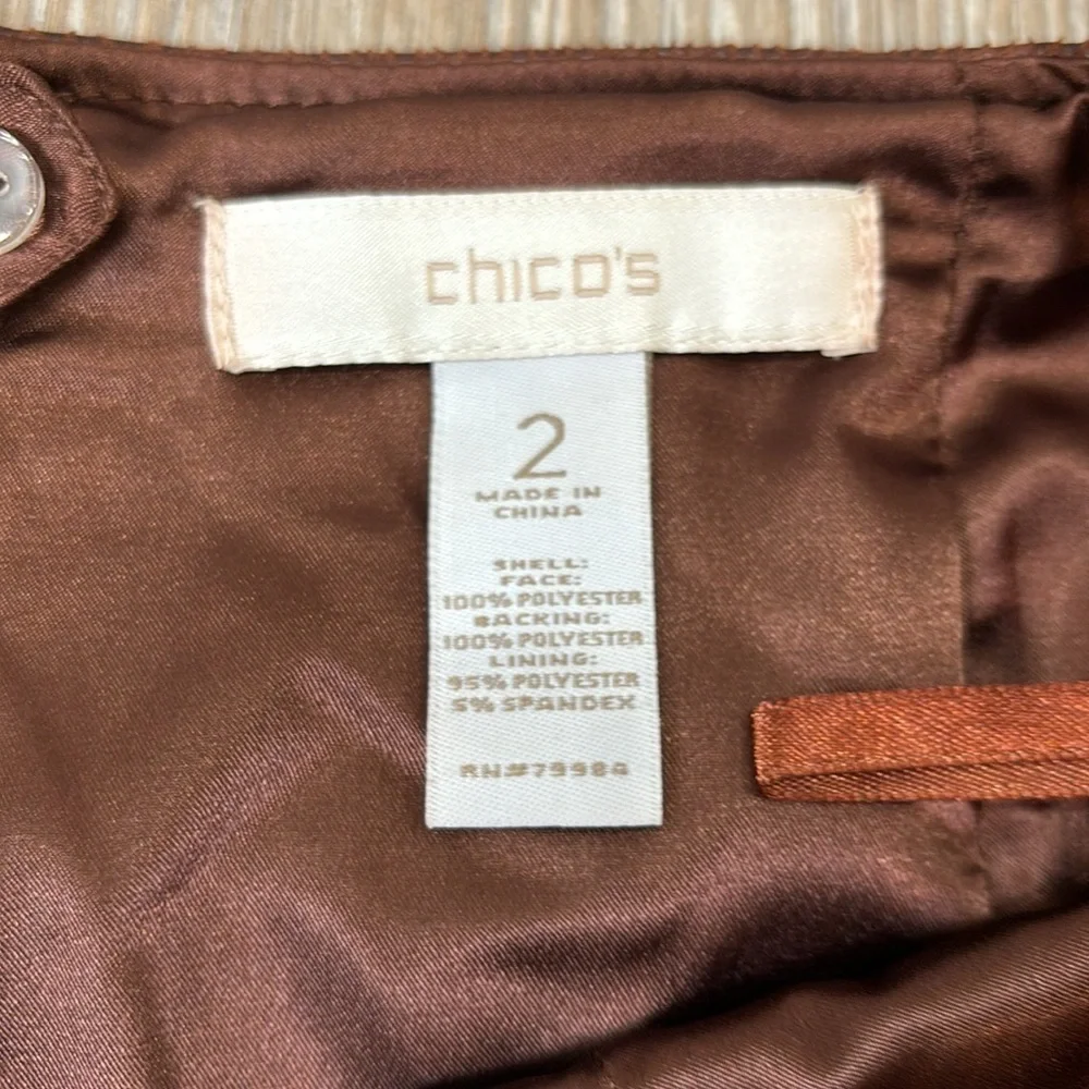 Chico's brown faux leather skirt size Medium