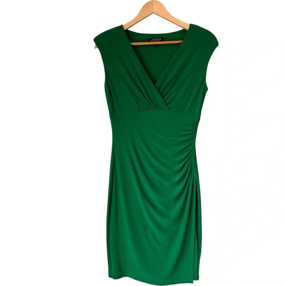 Lauren Ralph Lauren Emerald Green Sleeveless Midi Dress, Size 6