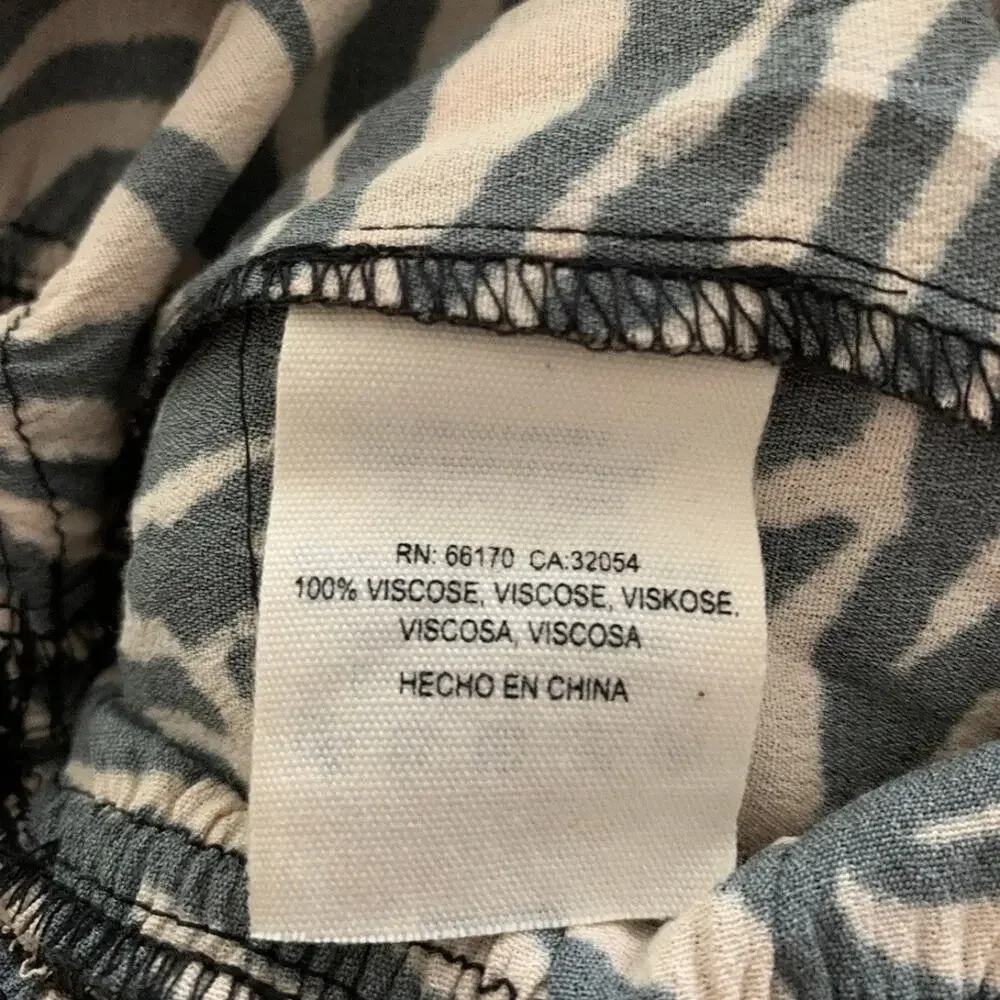 Kachel Tiger-Striped Jumpsuit Anthropologie 8 Zebra Print Wide Leg Smocked Chic