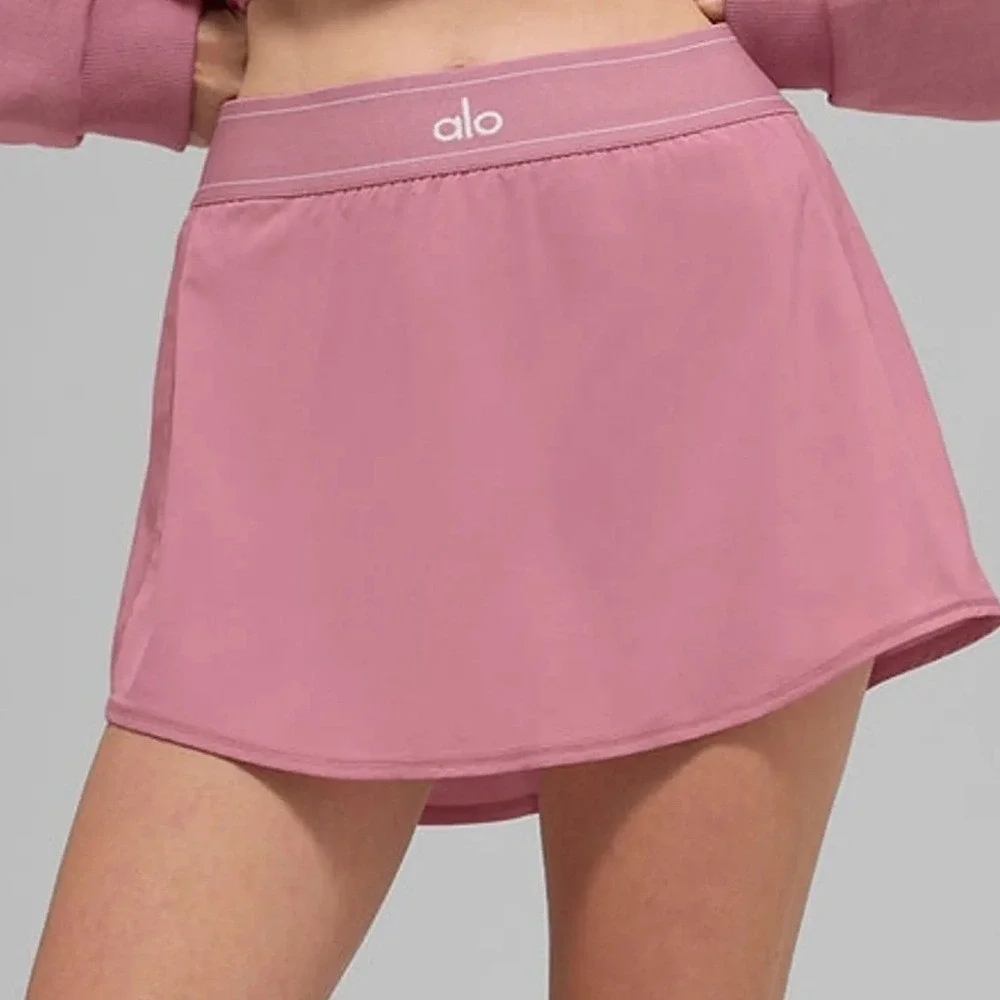 Alo Yoga Match Point Tennis Skirt Pink Wild Rose M