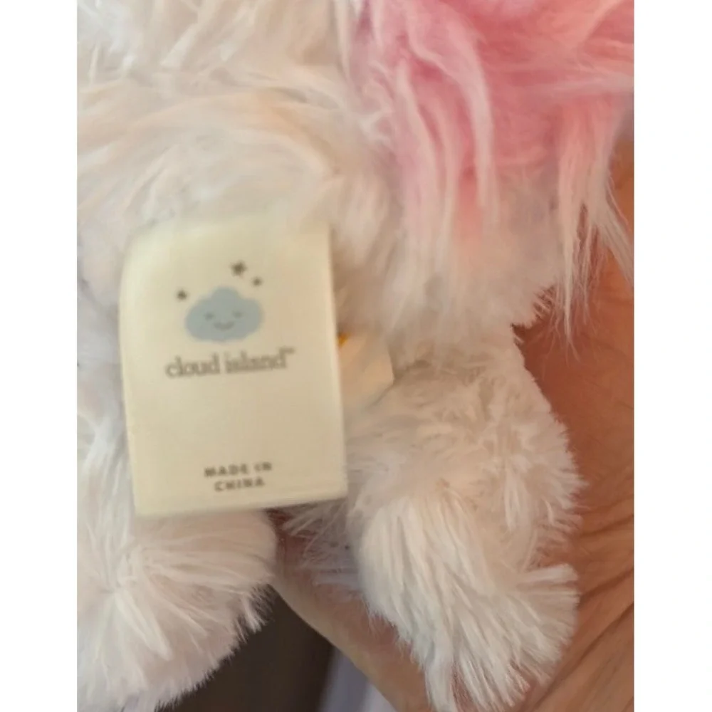 Cloud Island Plush White Unicorn rattle Animal‎ baby Toy