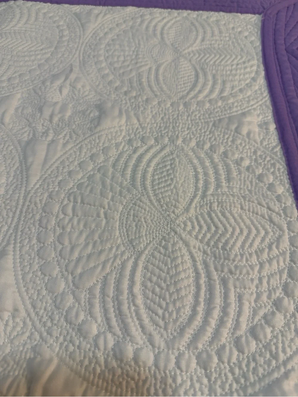 Tiny Heirloom Stitches Monogram C Baby Quilt 35x36
