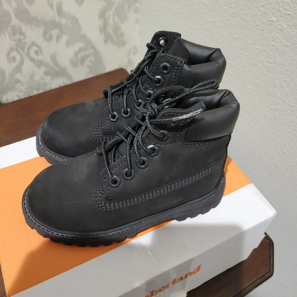 Toddler Timberland Black Leather Boots