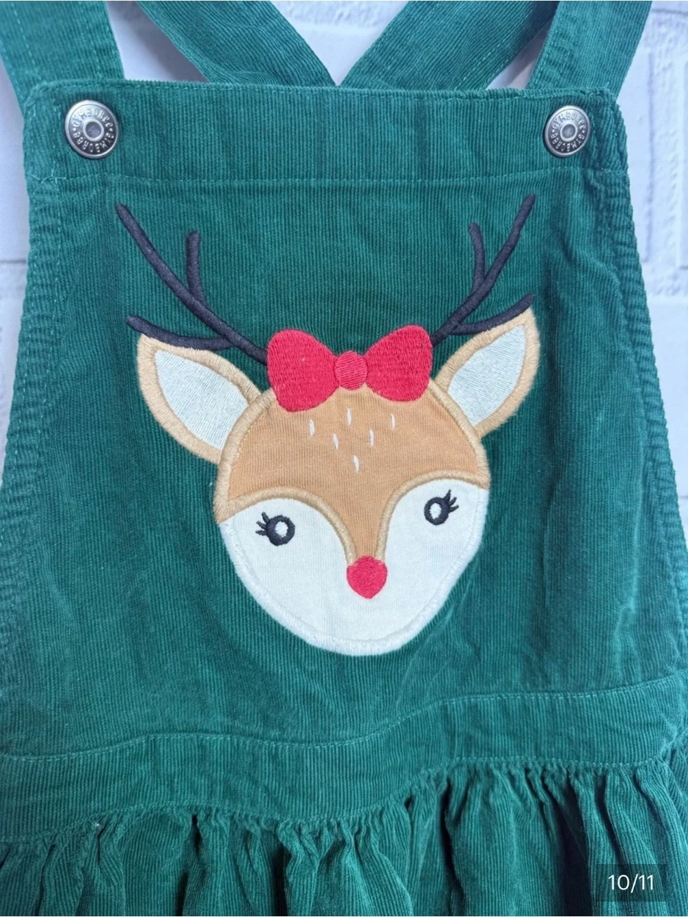 Bundle of 2 Gymboree Girls Corduroy Jumper Dresses Size 8 Owl & Reindeer Holiday