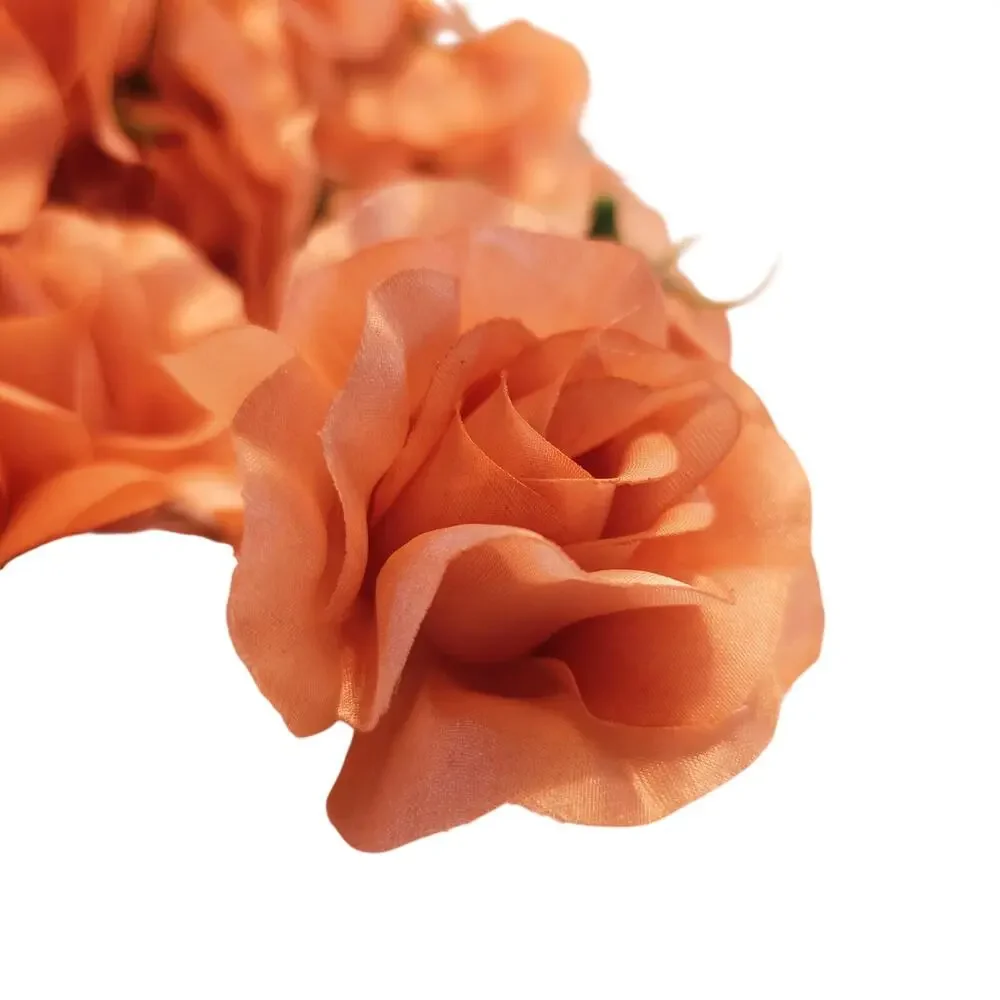 105 Peach Color Satin Rose Head Lot Open Roses Buds Stemless Wedding Craft Decor