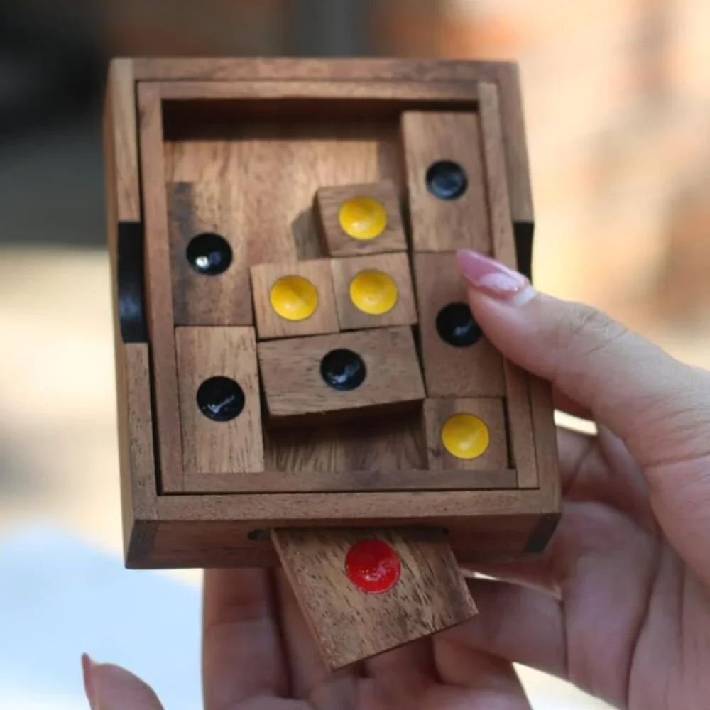 Setting Sun Kids Retro Wooden Sliding Block Puzzle Game by Siam Mandalay NIB/NWT