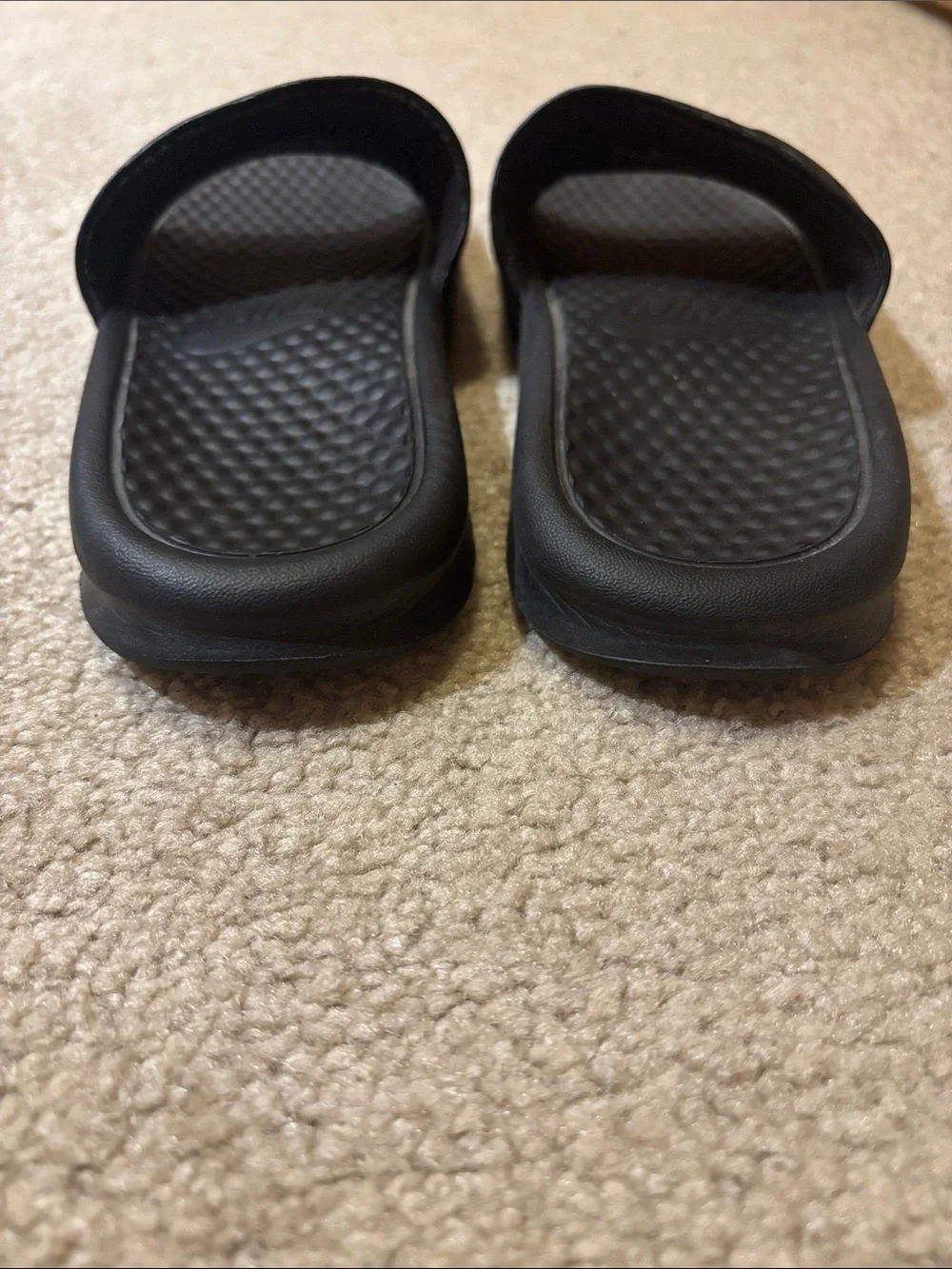 Nike Black Slide Sandals with White Logo