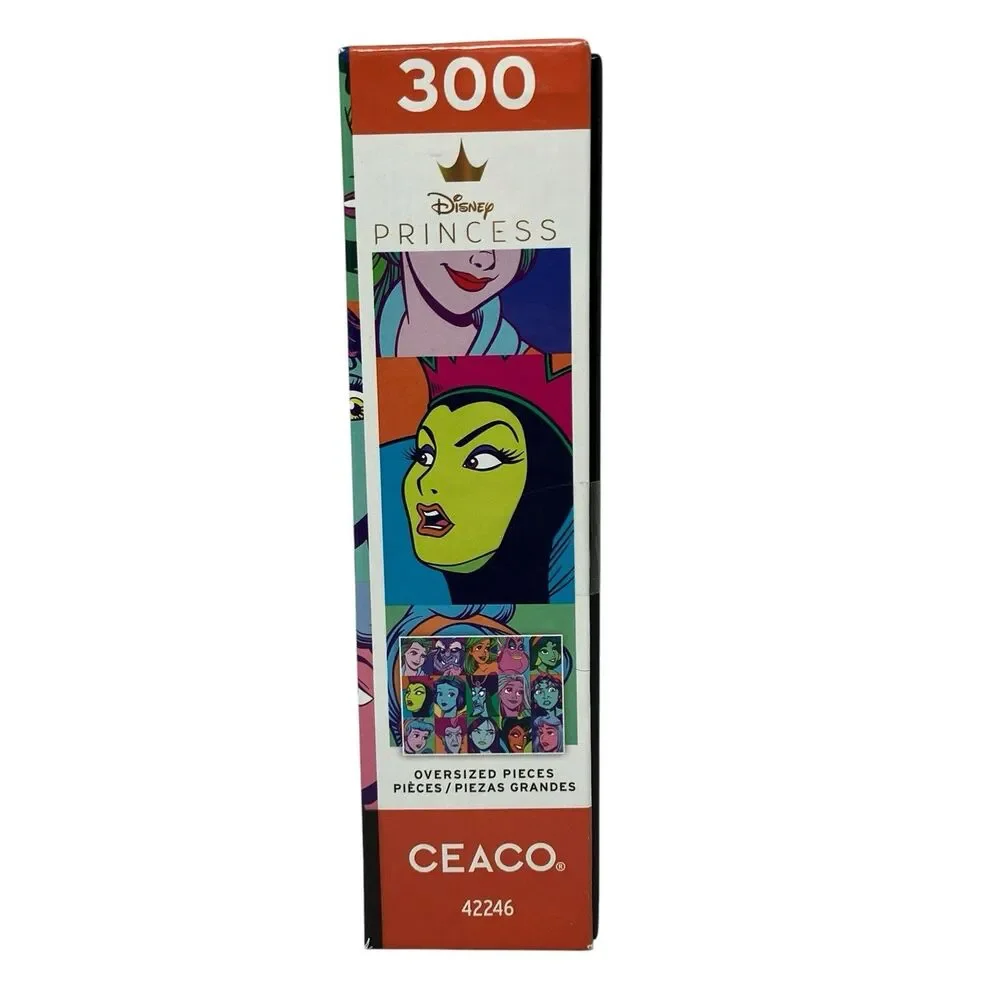 Ceaco Disney Puzzle 300 Pc Oversized Pieces Princess Snow‎ White Villains Ariel