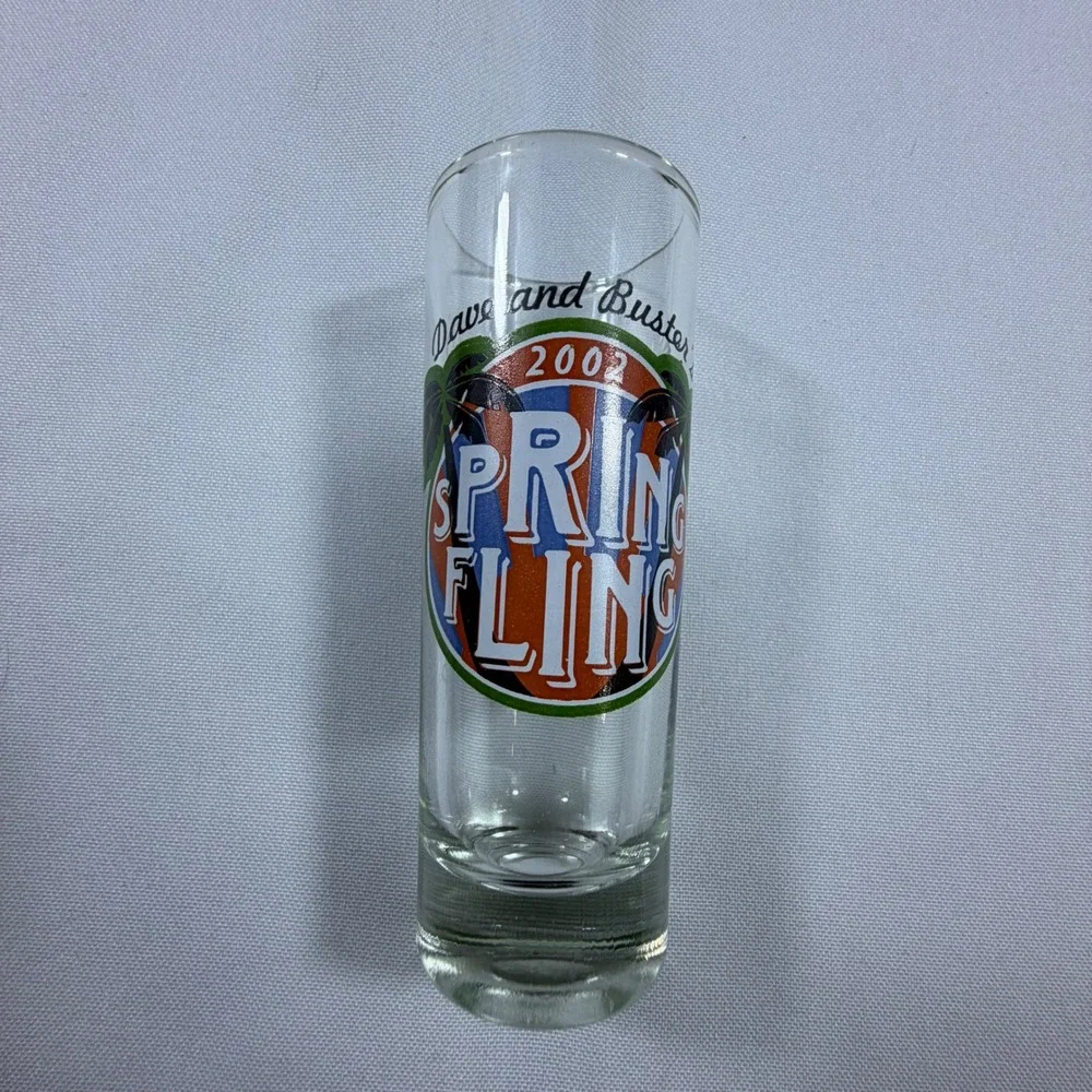 Dave‎ and Busters Shot Glass Lot of 5 Dallas Spring Fling 2002 Arcade Barware
