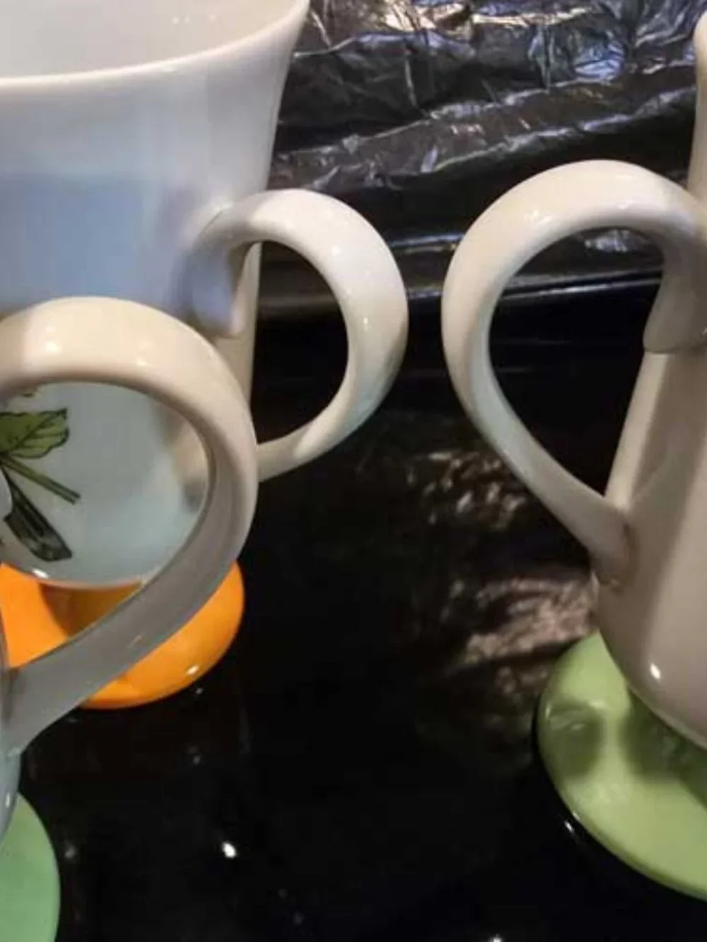 Vintage Fred Roberts Song Bird Footed Pedestal Tea/Coffee Mugs Set of 3 Japan