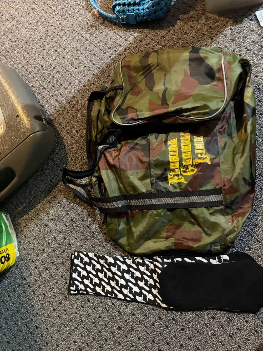 Florida Georgia Line Camo Weekender Duffel Bag - Green Camo with bandana + socks