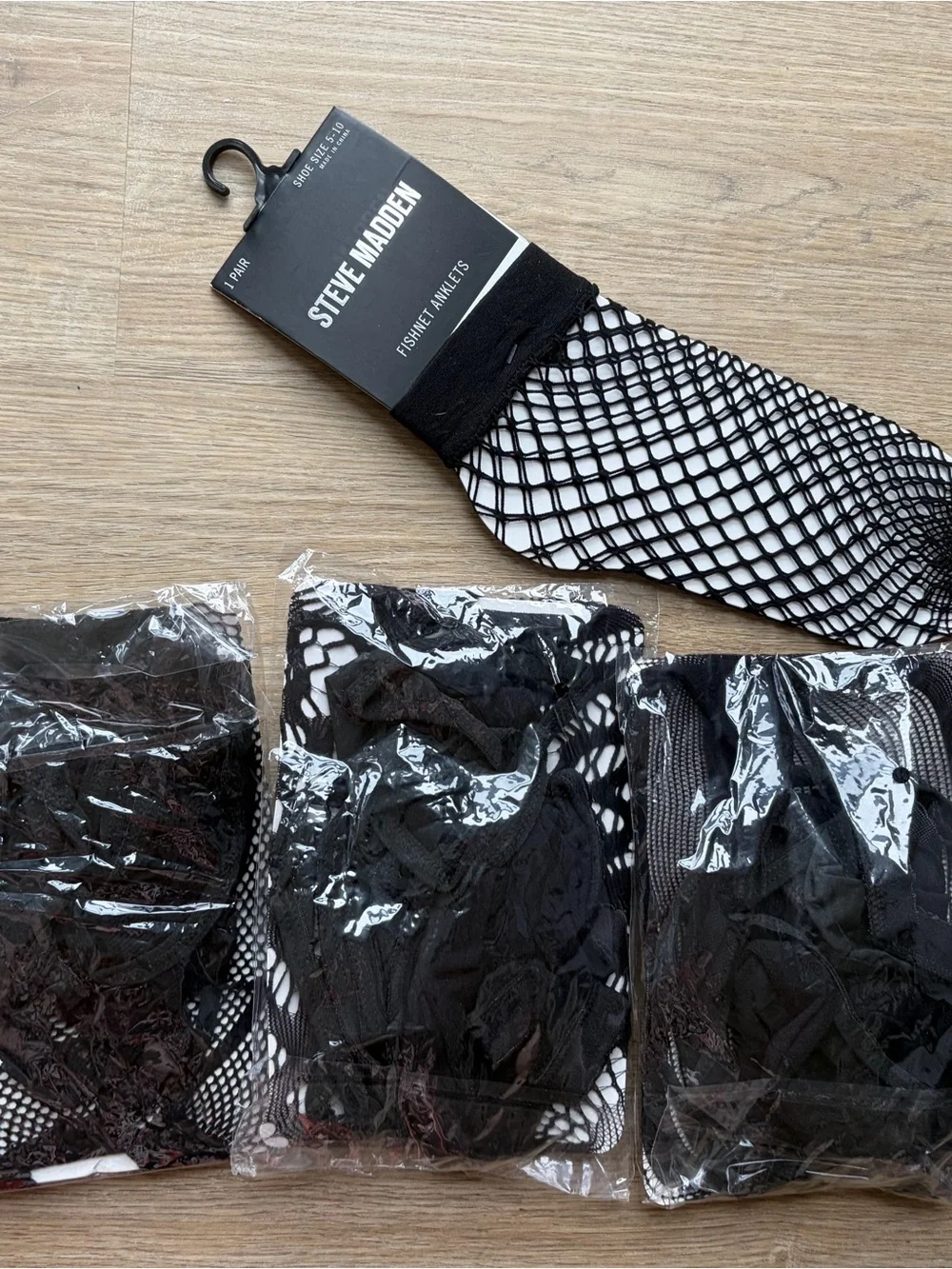 Steve Madden Fishnet Anklets Bundle | 4 Pairs | Mixed Patterns | One Size