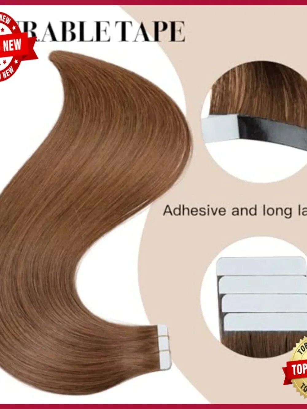 22 Inch Tape In Human Hair Extensions 20pcs 50g Thick Ends Straight