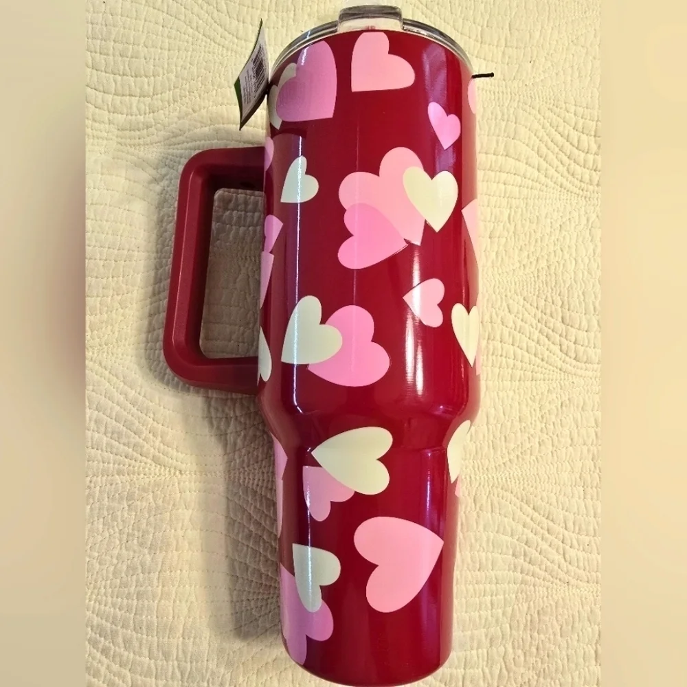 NWT Kate Spade Valentine Heart Stainless Steel Tumbler,  40 oz