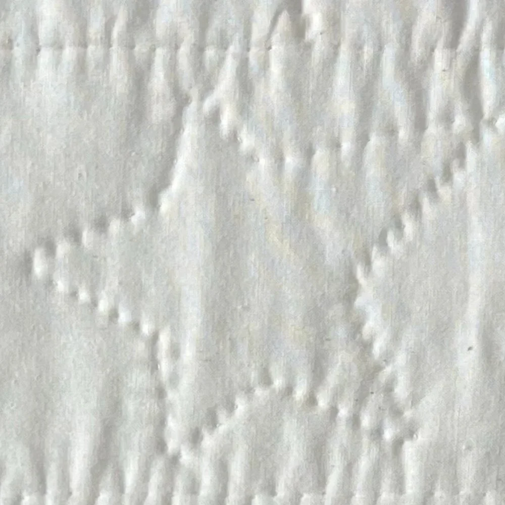 Handcrafted Hand Stitched Log Cabin Patchwork & Quilted White Stars Table Topper