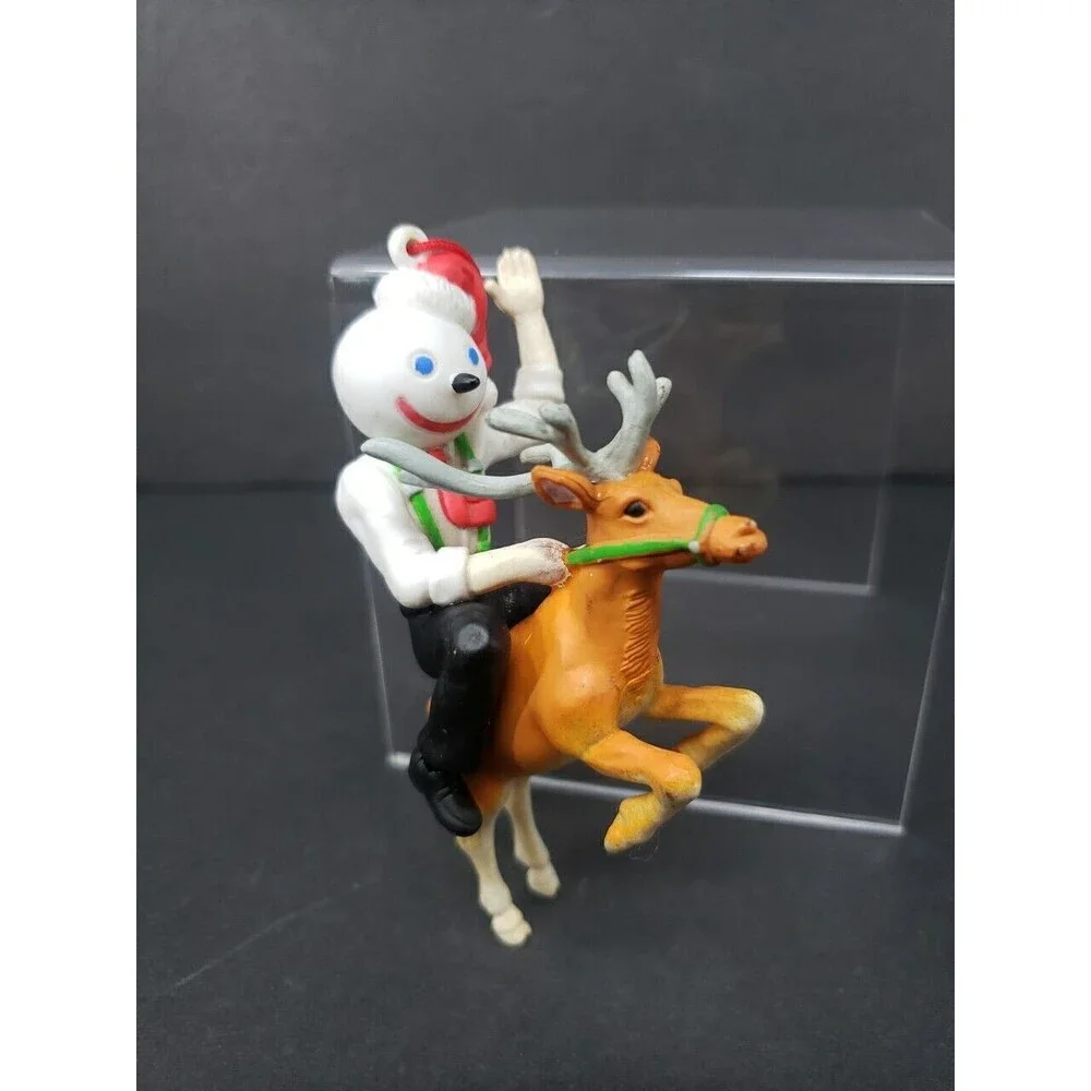 JACK In The Box Santa Ornament Riding Reindeer Antlers Vintage Christmas Ad